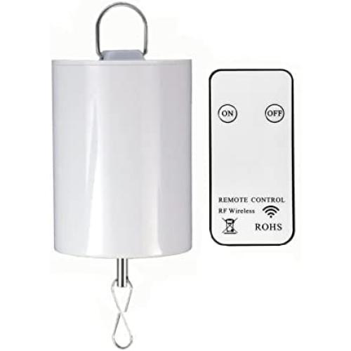 GDNIART Wind Spinner Motor with Remote Battery Operated 10 RPM Hanging Display Rotating Motor for Disco Ball Baby Crib Wind Chime Mobile Yard Decor Hanging Ornaments Outdoor Sculptures-Low Speed