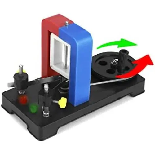 QWORK Labs Demonstration Motor DC Electric Generator, School DIY Dynamo Educational Motor Activity Teaching Model Hand Cranked Power Electricity Physical Science Experiment Education