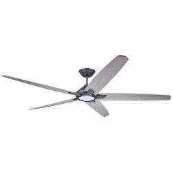 Luminance Dorian Eco 72 Inch Ceiling Fan with Light | Dimmable LED Fixture with Premium DC Motor | 6-Speed Wall Control with Gray Solid Wood Blades with and Downrod Mount, Graphite