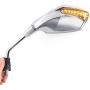KiWAV Magazi Fist Chrome Motorcycle Mirrors with Oi Flash Controller 16 Flash Mode compatible for BMW