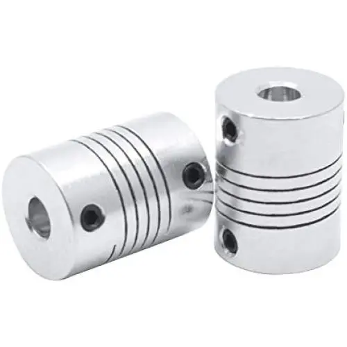 BTMB 2pcs Flexible Couplings 5mm to 6mm Aluminum Stepper Motor Shaft Coupler for 3D Printer CNC Machine DIY(19x25mm)