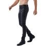 MSemis Mens Faux Leather Pants Punk 80s Rock Skinny Leggings Tight Gothic Motorcycle Biker Pants