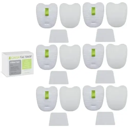 GreenVacShop Shark Rocket DuoClean HV380, HV380W, HV381, HV382, HV383, HV384Q, UV380, ZS360, ZS360C, ZS361C, ZS362 UPDATED Replacement Filter Set, 6 Foam + 6 Felt + 6 Post-Filters, Replaces Shark Part# XPMFK320 XPSTFH380