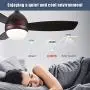 TAOBITAN 42 Inch indoor Ceiling Fan with Lights Flush Mount Ceiling Fan Modern 6 Speeds Small Ceiling Fans Remote Control for Living room Bedroom Kitchen dinding room
