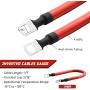 4 AWG Gauge Red + Black Pure Copper Battery Cables Power Inverter Wire Set for Solar, RV, Car, Boat, Automotive, Marine, Motorcycle with 5/16 in Lugs (2PCS, 4 AWG, 12in)