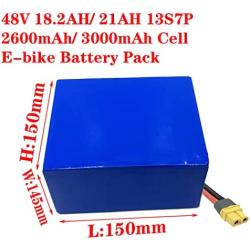 Wnicek 48V E-Bike Battery, 18.2Ah 21Ah High Capacity Lithium Battery 1000W-200W Li-ion Battery Pack with 2A Charger and BMS for Electric Bicycles Scooters Four-Wheel Motorcycles