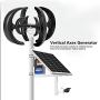 Wind Turbine Kit 1200W 4 , Handpieces & Instruments Handpiece Turbines Blade Generator With Controller AC Motor Solar System Lantern Type Double‑Layer Black for Home Camping Charging Boats[12v]