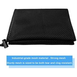 1Pcs Pump Barrier Bag, Black with Drawstring Pond Pump Filter Bag for Pond biofilters Aquarium Filtration and Outdoor Swimming Pool Media Bags(11.8