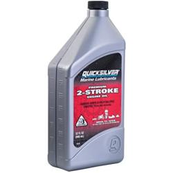 Quicksilver 858021Q01 Premium Two-Cycle TC-W3 Oil - Outboards, Personal Water Craft (PWC’s), Snowmobiles, Motorcycles and Chainsaws, 1-Quart, Gray