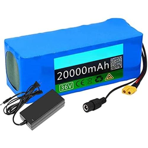 Wnicek 36V 20AH 10S 8P E-Bike Battery Pack 10S 8P 20000mAh E-Bike Battery with 2A Charger and BMS Waterproof Li-ion Battery Pack Fit for 750W-50W Motor