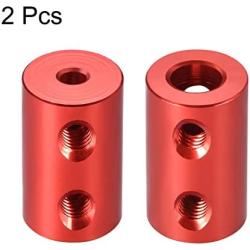 uxcell 3mm to 6mm Bore Rigid Coupling Set Screw L20XD12 Aluminum Alloy,Shaft Coupler Connector,Motor Accessories,Red,2pcs