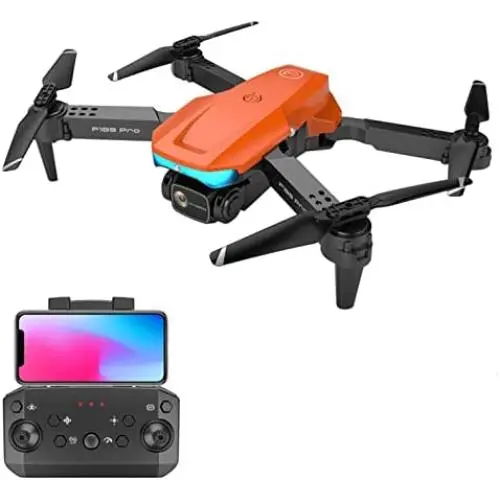 4K 120°FOV Camera Drone For Adults Beginner, Remote Control Camera Aircraft FPV Quadcopter with Brushless Motor, Included Batteries 20 Min Flight Time, Smart Return Home (Orange)