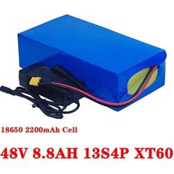 Wnicek Electric Bike Battery 48V 8.8AH Li-Ion Battery 8800MAH 13S 4P Lithium Battery Pack for Electric Bicycles Motorcycle Tricycle Golf Cart Electric Scooters