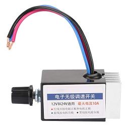 Universal DC 12V/24V Motor Speed Controller,Motor Speed Regulator,Motor Governor Switch,Better Heat Dissipation,for Automobile Fan Heater, Defroster, Fans