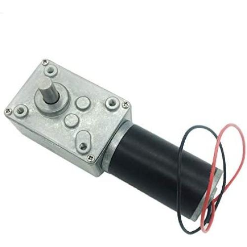 BRINGSMART 12V 40rpm DC Worm Gear Motor 40kg.cm Self-locking Reversed Engine Mini Turbine Geared Motor for DIY Robot Rotating Table Door Lock Curtain Machine (12V 40rpm)