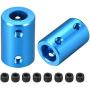 uxcell 8mm to 10mm Bore Rigid Coupling Set Screw L25XD16 Aluminum Alloy,Shaft Coupler Connector,Motor Accessories,Blue,2pcs