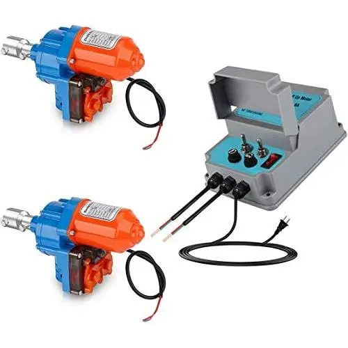 UYGALAXY Greenhouse Film Roll Up Motors with Limit Switch (2 Packs) + Transformer Controller Joint Box (AC110V to DC24V) for Greenhouse Ventilation,Automatic Venting UYGALAXY Greenhouse Film Roll Up Motors with Limit Switch (2 Packs) + Transformer Controller Joint Box (AC110V to DC24V) for Greenhouse Ventilation,Automatic Venting