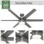 Hunter Fan Company 59625 Solaria Ceiling Fan, 60, Matte Silver Finish