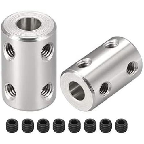uxcell 6mm to 6mm Bore Rigid Coupling Set Screw L22XD14 Stainless Steel,Shaft Coupler Connector,Motor Accessories,2pcs