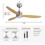Ovlaim 52 Inch Smart Wifi Ceiling Fan Compatible App, Voice and Remote Control, Quiet DC Motor 6 Speed Ceiling Fan with Dimmable Light, 3 Oak Wood Blade Ovlaim 52 Inch Smart Wifi Ceiling Fan Compatible App, Voice and Remote Control, Quiet DC Motor 6 Speed Ceiling Fan with Dimmable Light, 3 Oak Wood Blade