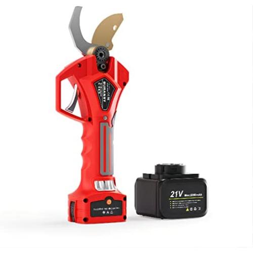 SURANRY Professional Electric Pruning Shears,Cordless Trimmer with 1.26inch/32mm Cutting Diameter Heavy Duty with 2 Pack Brushless Motor Rechargeable,Pruning Shears for Gardening, Park and Farms.