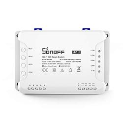 SONOFF 4CH R3 Smart Switch,4 independently Channel WiFi Remote Time Switch, LAN Control, Inching/Self -locking Mode, Works with Alexa,& Google Home Assistant