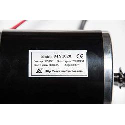 Alfa Wheels Electric Motor 36 Volt DC 500 Watt 24 Amp for Scooter Bike Go-Kart Mini Bikes Model Numbers MY1020 Reversible with 11 Teeth Sprocket #25 Chain 6.35 Pitch