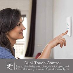 Smart Fan Control, Lumary Wi-Fi 4 Speed Ceiling Fan Wall Control with Light Dimmer Switch Compatible with Alexa & Google Assistant, Neutral Wire Needed, NO Hub Required (2 Packs).