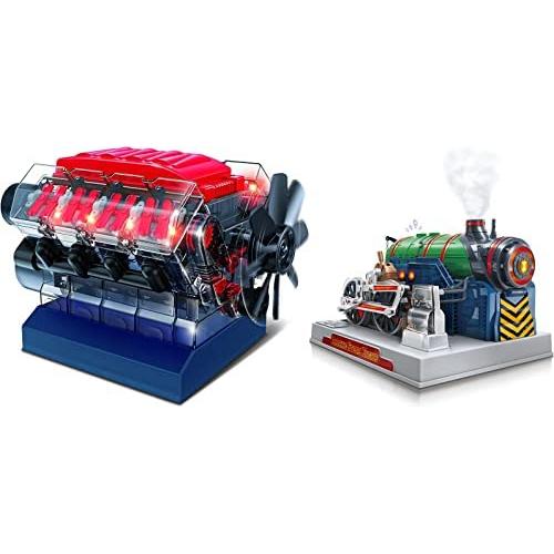 Playz V8 Engine and Steam Engine Model Kit Building Kit for Kids and Adults - STEM Science Kits for Kids, Model Engine Kits for Adults and Educational Hobby Gift, Mini Engine Set, Engineering Toy Boys Playz V8 Engine and Steam Engine Model Kit Building Kit for Kids and Adults - STEM Science Kits for Kids, Model Engine Kits for Adults and Educational Hobby Gift, Mini Engine Set, Engineering Toy Boys