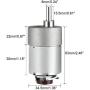 uxcell Gear Motor with Encoder DC 24V 530RPM Gear Ratio 18.8:1 D Shaft Metal Encoder Gear Motor Silver 37Dx52L mm for Robot RC Model DIY Engine