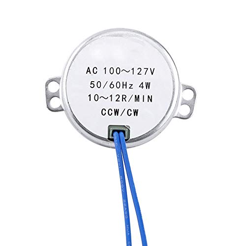 AC Motor, Synchronous Motor, Electric Motor Made Up of Permanent Magnet Synchronous Motor and Reduction Gears, Suitable for Electric Fan Ventilation Mechanism, Heater, Display Shelf(10-12RPM)