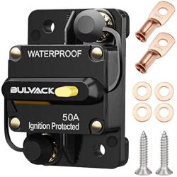 BULVACK 50 Amp Circuit Breaker with Manual Reset for Car Marine Trolling Motors Boat ATV Manual Power Protect for Audio System Fuse, 12V-48V DC (50A)