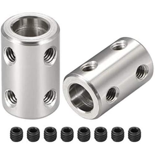 uxcell 8mm to 8mm Bore Rigid Coupling Set Screw L22XD14 Stainless Steel,Shaft Coupler Connector,Motor Accessories,2pcs
