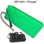 Wnicek Ebike Battery 48V 6Ah Lithium-ion Electric Bicycles Battery Waterproof PVC Battery Pack with BMS and Charger for 200W 250W 350W 500W Motor