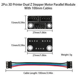 Aokin 3D Printer Parts and Accessories, 1pcs 3D Printer Stepper Motor Parallel Module with 100mm Cables for Double Z Axis Dual Z Stepping Motors Reprap Prusa Lerdge 3D Printer Board
