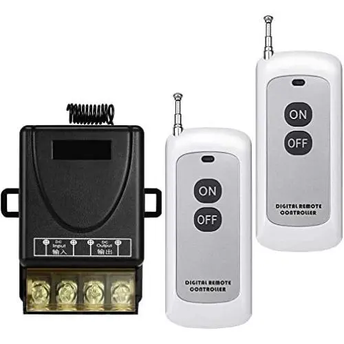 YETOR Remote Control Switch,DC 12V/24V/48V/72V/ 40A Relay Wireless Remote Switch with 984FT Long Rage for Anti-Theft Alarms, Security Systems Roller Lind Door,Gate Barriers(12V Switch) YETOR Remote Control Switch,DC 12V/24V/48V/72V/ 40A Relay Wireless Remote Switch with 984FT Long Rage for Anti-Theft Alarms, Security Systems Roller Lind Door,Gate Barriers(12V Switch)
