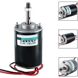 YaeGarden DC 24V Permanent Magnet DC Motor Electric Gear Motor Micro Speed Reduction Geared Motor High Speed CW/CCW For DIY Generator (30W 6000RPM)