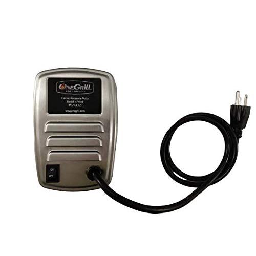 OneGrill 4PM05 Stainless Steel Grill Rotisserie Motor - Electric 13 Watt 110/120 Volt - 72 in./lbs Stall Torque - 5/16 Inch Square Drive - 3 Inch Bracket Fitment