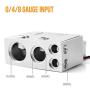 MNJ Motor Car Battery Terminal Connectors with Voltmeter - 0/4/8 AWG Positive Negative Battery Post Clamp and Shims for Car Auto Caravan Marine Boat Motorhome (Pair)