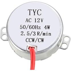 uxcell Synchronous Motor AC 12V 2.5-3RPM 50-60Hz CCW/CW 4W Reduction Gear Motor