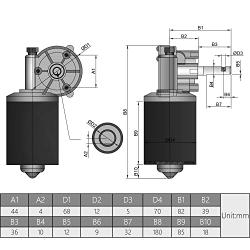 Fielect DC 12V 40RPM Reversible Worm Geared Motor High Torque Electric Gear Motor Turbine Worm Gear Box Reduction Motor, Right Shaft GW7085