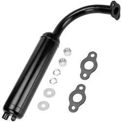 FVRITO Exhaust Muffler Pipe and gasket nut kit for 2 stroke 49cc 60cc 66cc 80cc Engines Gas Motorized Bicycle Motor Bikes Black