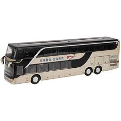 Zerone Alloy Double Decker Bus Model Toy Electric Bus Toy 1:32 with Lights and Music,Toy Vehicles Mould Pull-Back Motor Coach Bus for Boys and Girls(Gold)