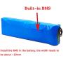 Jieoto E-Bike Lithium Battery with 20A BMS and 42V Charger 36V 10Ah Lithium-ion Battery for 200W-500W Motor Fit for Electric Scooter Electric Bicycle Tricycles