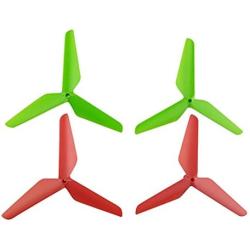 Upgraded Spare Parts Motor Main Blade Propellers Three-Blade Propellers for Syma X5SW X5HW X55 RC Mini Quadcopter Toy (Green-Red)