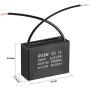 uxcell Ceiling Fan Capacitor CBB61 5uF 450V AC 2 Wires Metalized Polypropylene Film Capacitors 47x17.5x34.5mm for Water Pump Motor Generator, Pack of 2