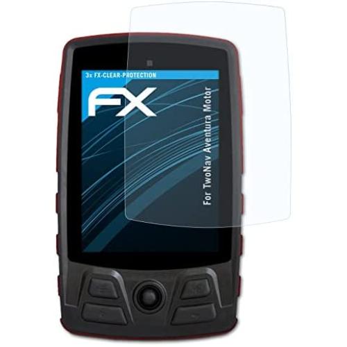 atFoliX Screen Protection Film Compatible with TwoNav Aventura Motor Screen Protector, Ultra-Clear FX Protective Film (3X)
