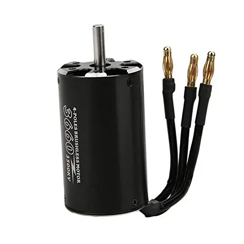 RC Boat Brushless Motor, Black 4-Pole Brushless Motor for 5.0mm 3660 3500 KV RC Boat Accessory Part