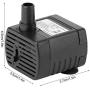 Electric Submersible Pump, USB 5V 0.5m 150L/H Adjustable Miniature Brushless Motor DC Water Pump for Hydroponics Submersible Pool