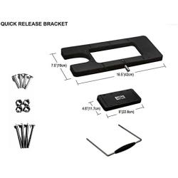 AQUOS Black Haswing Quick Release Bracket Quick Mounted Plate for Cayman Bow Mount Electric Trolling Motors on Bass Boat, Inflatable Boat, Pontoon Boat, Bass fishing, Lure fishing